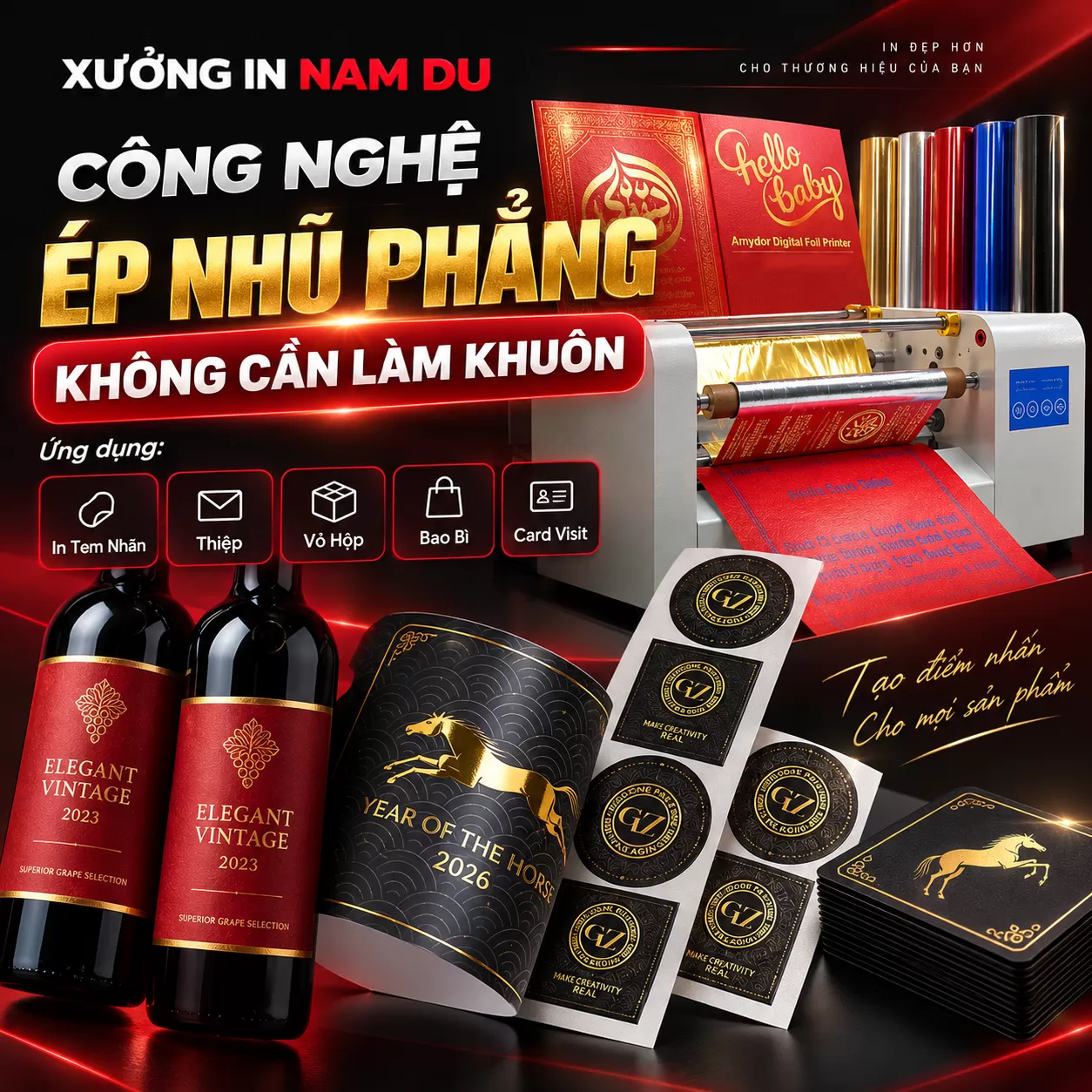 ép nhũ phẳng không cần làm khuôn