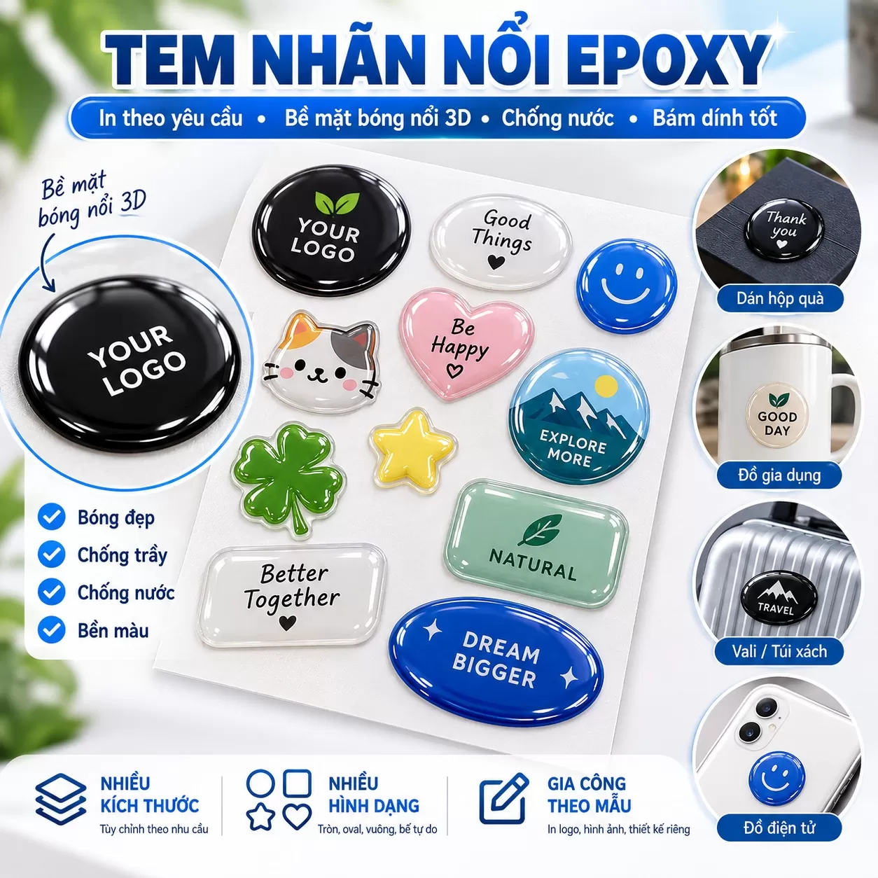 Tem nhựa phủ epoxy dẻo dán xe máy ô tô
