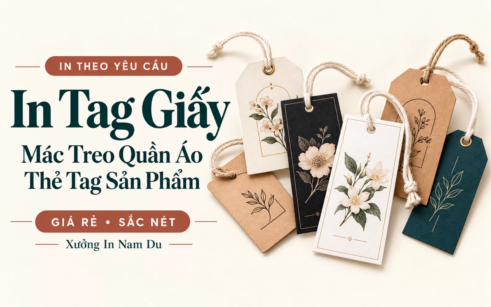 Xưởng in tag giấy ép kim ép nhũ theo yêu cầu giá rẻ chất lượng cao tại Hà Nội