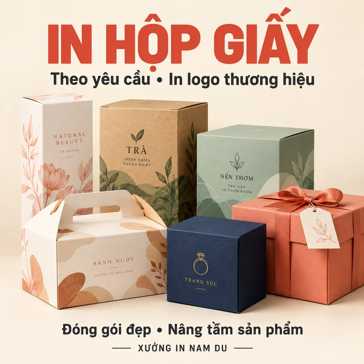 Lựa chọn chất liệu kraft, ivory và carton khi in hộp giấy