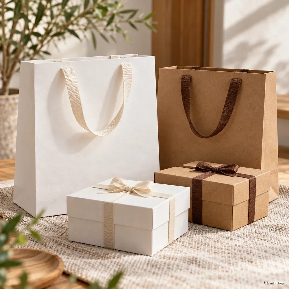 Ảnh minh họa so giấy kraft và ivory — mẫu 2
