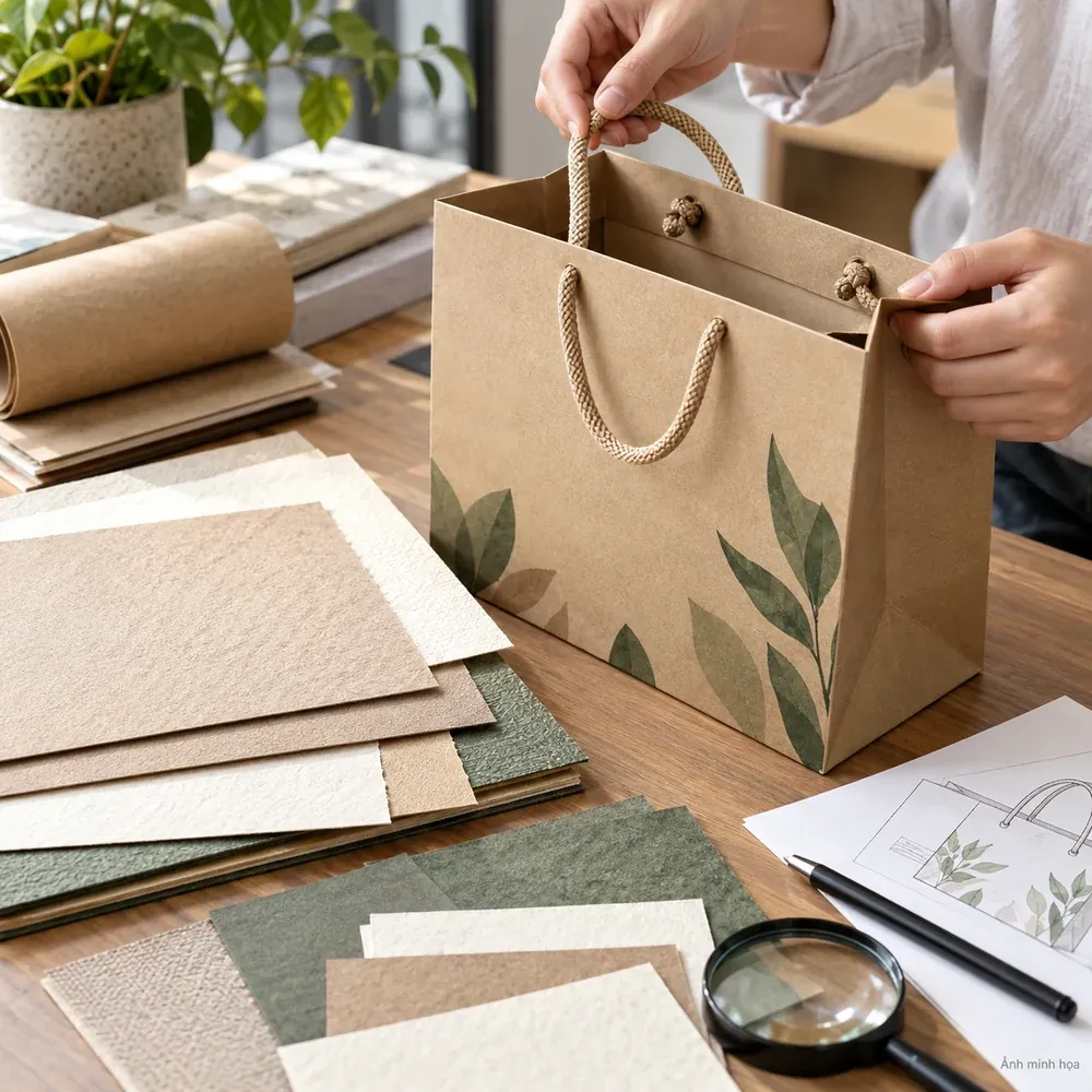 Ảnh minh họa kết cấu giấy làm túi — mẫu 2