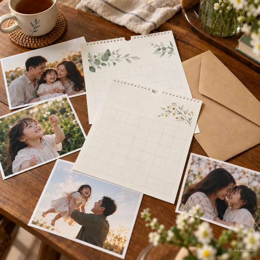 Ảnh minh họa lịch ảnh gia đình hư cấu — mẫu 2