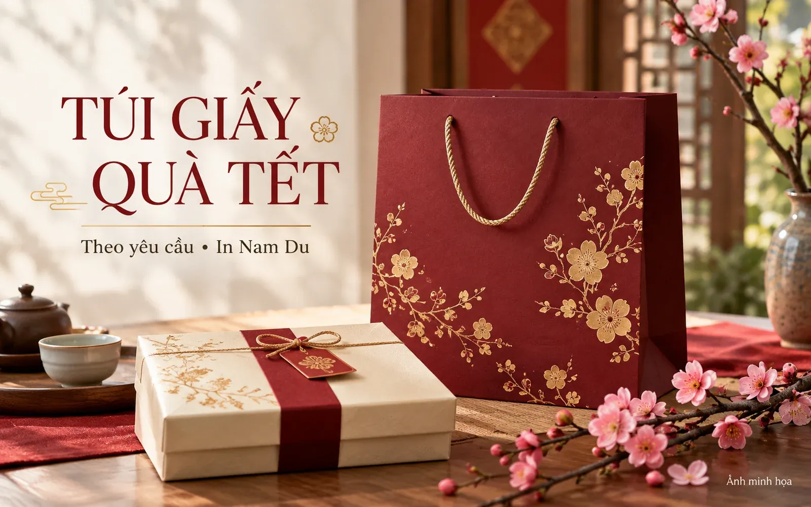 Ảnh minh họa túi giấy đựng quà Tết In Nam Du