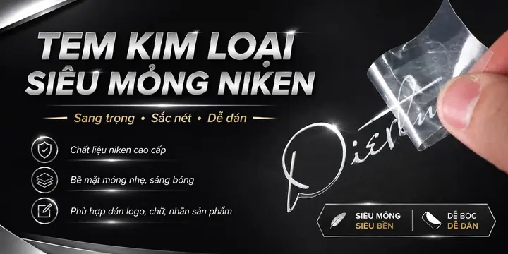 Tem kim loại siêu mỏng nhãn cao cấp