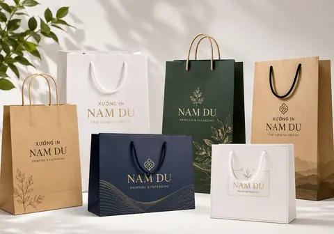 In túi giấy số lượng ít từ 10 túi tại Xưởng In Nam Du
