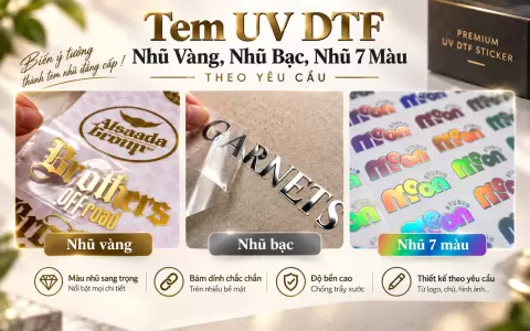 Hình ảnh minh họa tem uv dtf nhũ
