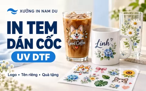 Mẫu tem dán cốc với logo và tên riêng