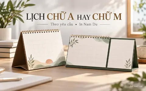 Ảnh minh họa lịch để bàn chữ A hay chữ M In Nam Du